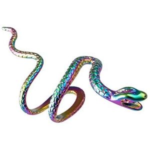 Oorclips 1pc Messing Snake Earring Clips Without Piercing Punk Niet doorboord Clip Oorbellen Oorboeien for Vrouwen Mannen Zwarte Nep Piercing Sieraden Oorbellen (Style : Rainbow 1 piece)