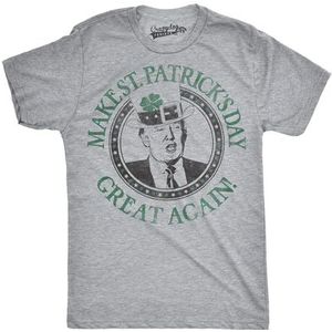 Mens Make Saint Patricks Day Great Again Donald Trump Funny Sarcastic St T Shirt (Light Heather Grey) - L