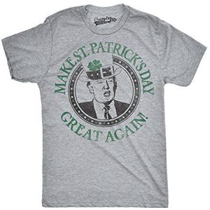 Mens Make Saint Patricks Day Great Again Donald Trump Funny Sarcastic St T Shirt (Light Heather Grey) - L