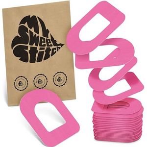 MySweetStitch | Pleister voor Omnipod | Waterdicht, ademend en huidvriendelijk Rond (25 stuks) | Made in Germany | Buiten Ø 95 x 72mm | Roze