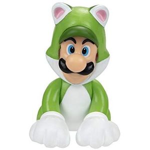 Nintendo Kat Luigi figuur, 2,5""/6 cm verstelbare gelede actiefiguur, perfect voor kinderen en verzamelaars