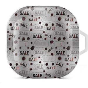 Weekend Sale Banner Oordopjes Hoesje Compatibel met Samsung Hard Shell Beschermhoes Wit-Stijl