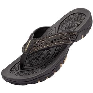 fengqingyunyan0304 Slides, ademende zomerslippers voor heren, lichte strandsandalen, voor dames en heren, zwart, 46 EU