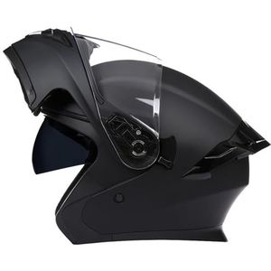 Motorhelm Systeemhelm Integraalhelm DOT/ECE Goedgekeurde Retro Off-Road Helm Locomotief Bromfietshelm Met Dubbel Vizier Racehelm Voor Heren En Dames E,L/59-60CM