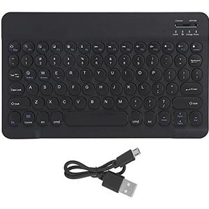 Draadloos Bluetooth-toetsenbord, 10 Inch Ultradun Oplaadbaar Toetsenbord Schaarstijl Toetsenbord Computeraccessoires RoundCap voor Smartphones, Tablets, Laptops(zwart)