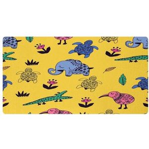 VAPOKF Dieren olifant schildpad krokodil keukenmat, antislip wasbaar vloertapijt, absorberende keukenmatten loper tapijten voor keuken, hal, wasruimte