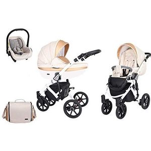 SaintBaby wandelwagen Milla White 2in1 3in1 Isofix babyzitje combi kinderwagen buggy Beige 03 2in1 zonder autostoel