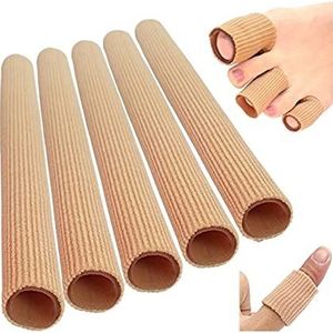 5 stuks siliconen vinger- en teenbescherming, gel teenkappen, slangbandage vingerbandage teenbeschermers teenslippers tegen blaasvorming en eelt 15 x 2,5 cm
