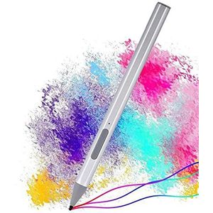 Stylus Pen Oplaadbaar Compatibel voor Microsoft Surface Pro3/4/5/6/Book2/Studio1/2/laptop 2, Anti-verloren 4096 Drukactieve stylus magnetische S-pen met penpunt (zilver)
