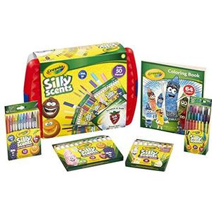 CRAYOLA Silly Scents Colouring Tub - Meer dan 50 Geurende Kleurpotloden, Markers & Potloden (inclusief een 64 pagina's Kleurboek) | Ideaal voor kinderen vanaf 3 jaar