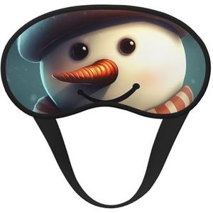 Slaap-oogmasker voor dames en heren, zacht, comfortabel slaapmasker, verduisterend, slaapoogbedekking voor reizen, yoga, dutje, werk, sneeuwpop, hoed dragen