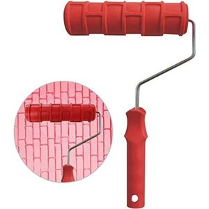 verfkwast met bloemenpatroon. Textuurgereedschap, 7 inch bloemenpatroon wanddecoratie rubberen verfroller Eenvoudig te bedienen schilderspenseel for thuiskantoormuur(Natural)