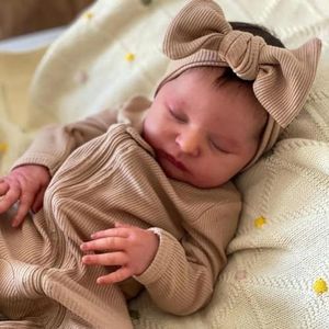 Lonian Reborn Baby Dolls Girl 48 cm realistische pasgeborenen babypop met zachte stof lichaam, levensechte slapende babypop, verjaardagscadeauset voor kinderen vanaf 3 jaar