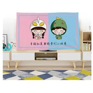 WLTYSM Tv-hoes, tv-hoes, bescherming, stofkap, huishouden, hangende tv, stof, polyester, afdekdoek, 47-177 cm, universele decoratie, tv-displaybeschermers (F,48 inch)