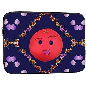 Glimlachende Rode Sinaasappels Schokbestendige Draagbare Laptop Sleeve Voor Mannen En Vrouwen Zakenreizen Kantoor Dagelijks Gebruik 13 Inch