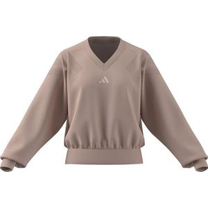 adidas Mujer FUTURE ICONS THREE STRIPES V NECK SWEATSHIRT, blush pink, XL