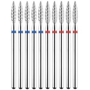 Nagel Boren Set voor Manicure, Diamanten nagelboor met 3/32 schacht, verpakking van 5 manicurefrezen, roterende boor en accessoires(Tp-847lx-040r)