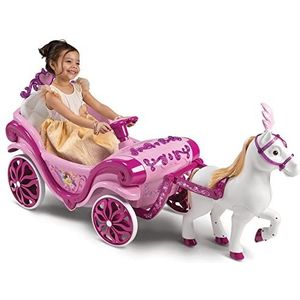 Huffy Disney Princess Royal Horse and Carriage Batterij Elektrische Rit Op Aangedreven Auto, Roze, Leeftijd 3+