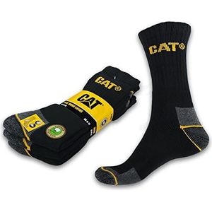 Cat Caterpillar Real Work Socks werksokken voor dames en heren, zakelijke sokken, kousen, maat 35-50, 3 paar zwart, 41/45 EU