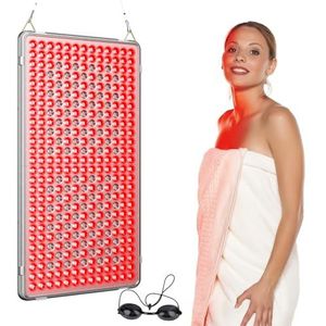 Profey infraroodlamp, 660 nm en 850 nm, 338 leds, rode lichtlampen met timer, rood lichtpaneel voor gezicht, lichaam, spieren, rug (lamp produceert geen warmte)