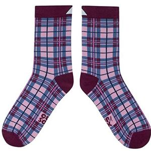 cup of sox Kleurrijke Schotse ruitsokken - kleurrijk tartanpatroon sokken voor grappige en stijlvolle looks, roze, 45-48 EU