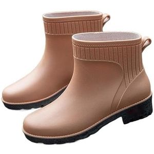 Tuinschoenen for dames, waterdichte regenlaarzen for dames - comfortabel interieur, brede kuitlaarzen for dames - gemakkelijk aan en uit te trekken(Brown_37)