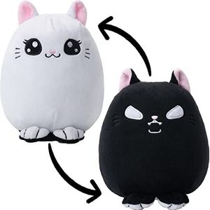 corimori Miso & Mochi, knuffeldier, 18 cm, kat, knuffeldier, om te draaien, zwart-wit