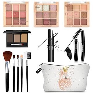 QIONG - Alles-in-één make-upkit voor dames, complete set, basic cosmetische kit voor beginners en professionals, oogmake-up