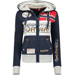 Geographical Norway Flyer Lady Sweatshirt met capuchon voor dames, met zakken, casual sweatshirt met lange mouwen, warme hoodie, sporttops, marineblauw, XXL