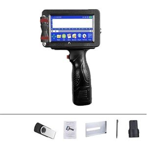 Draagbare inkjetprinter voor elk oppervlak 12.7/25.4mm Draagbare Printer, Handheld Inkjet Printer, QR Bar Batch Code Datum Nummer Logo Vervaldatum, 24 Talen(Only Printer-25.4mm)