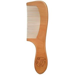 Natuurlijke perzikhouten kam antistatische haarkammen met brede tanden hoofdmassage haarverzorging kam ontwarren draagbaar (maat: F802)