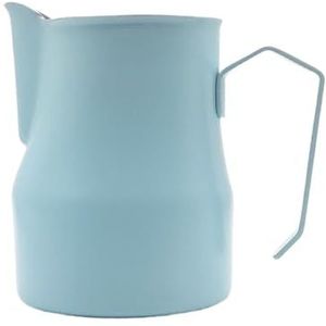 Melkschuimkan roestvrijstalen melkschuimkruik - giet over koffieketel espresso stomende melkschuimbeker (500 ml, blauw)