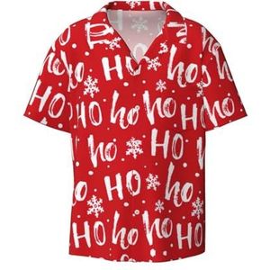 YJxoZH Kerst Achtergrond Print Heren Jurk Shirts Casual Button Down Korte Mouw Zomer Strand Shirt Vakantie Shirts, Zwart, XXL