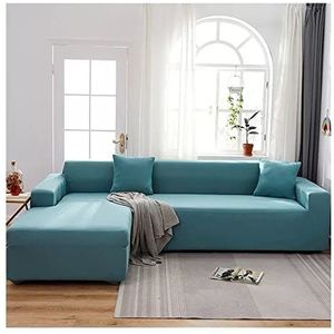 L-Type Hoekbank Cover Sectionele Chaise Hoes Elastische Stretch L-vormige Sofa Covers Universele All-Inclusive Anti Kat Krabben(Color:Q blue,Size:3 Seater(190-230cm))