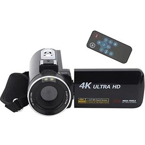 Videocamera Camcorder, 4K DV Anti-shake High Definition Digitale Video 18x Zoom 3-inch IPS Aanraakscherm Gezichtsdetectie en Scherpstellen