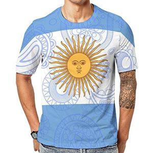 Argentinië Paisley vlag heren korte mouw grafisch T-shirt ronde hals print casual tee tops M