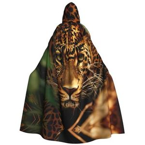 XTYGETY Luipaard Halloween Kerst Mantel Hooded Unisex Vampire Wizard Gewaad Middeleeuwse Cape Ranger Mantel