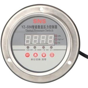 YZ-S90 Drukschakelaar van roestvrij staal, intelligent digitaal display, elektrische vacuümcontact-manometer (WHITE, 0-60 mpa)