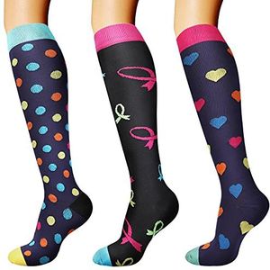 DRESHOW Compressiesokken voor Mannen & Vrouwen voor Atletiek Lopen Reizen Fietsen