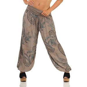 malito dames Aladdinbroek met opdruk | Harembroek om te dansen | Pofbroek om te chillen - Vrijetijdsbroek - Pofbroek 7185 (fango)
