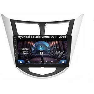 Android 10 Dubbel Din Auto Stereo 9 Inch Digitaal Scherm Car Audio Speler Met FM Radio Voor Hyundai Solaris verna 2011-2016 Met GPS Ondersteuning Bluetooth Spiegel Link/Stuurbediening (Color : B 4G+W