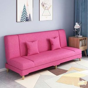 FZDZ —Converteerbare futon slaapbank, katoen en linnen traagschuim loveseat, converteerbare slaapbank met verstelbare rugleuning, ruimtebesparende slaapbank voor woonkamer lucht (kleur: rood, maat: