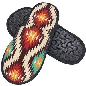 408 Pantoffel, Amerikaanse inheemse patroon heren pantoffels pluche voering indoor slippers pluizige dames slippers voor huis spa hotel, Harige pantoffels 1581, 7/10.5 UK