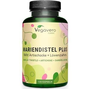 Vegavero - Mariadistel - 120 Capsules - BIO Artisjok en BIO Paardenbloem - 80% Silymarine