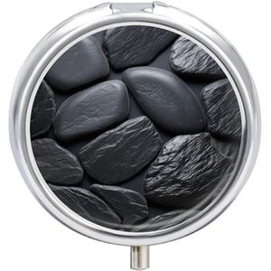 Reizen Pillendoos Pil Case Zwarte Steen Draagbare Pil Container Kleine Pillendoos Pil Organizer Pocket Geneeskunde Doos Dagelijkse Pil Dozen Mini Pil Organizer