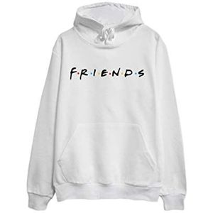 Haobing Vrouwen Meisjes Hoodies Vrienden Brief Gedrukt Casual Sweatshirts met Zak Lange Mouw Pullover, Wit #Hooded, XL