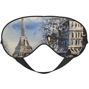 CRJSYCBYB Romantisch Parijs Eiffeltoren Gedrukt Zacht Oogmasker Slapen Oogmasker Reizen Oogmasker