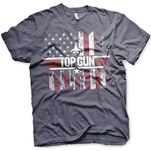 Top Gun Officieel gelicenseerd America Mannen T-shirt (Marine-heide), Large