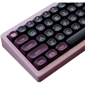 ZXMICYFA PBT-toetsdoppen, 126 toetsen, MOA-profiel, kleurstofsublimatie paars-zwart thema, compatibel met Cherry MX