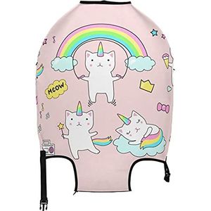 AJINGA Leuke Roze Kat Regenboog Sport Reizen Bagage Protector Koffer Cover S 18-20 inch, Multi17, L 26-28 in,